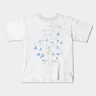 blue harebell flowers watercolor 2021 Kids T-Shirt